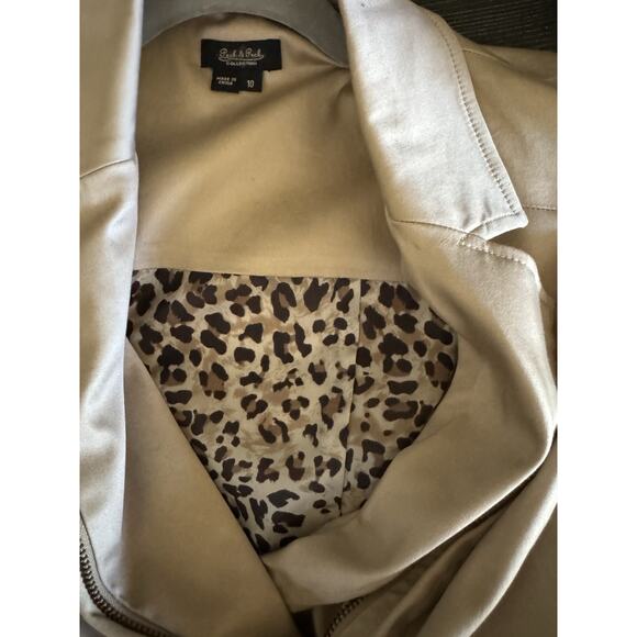 Sleeveless Double Breasted Trench Vest Dress Boho Western Lined Full Zip Snaps M - Picture 3 of 10